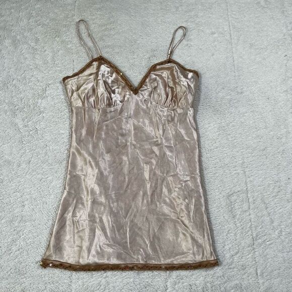 Vintage Y2K Xhilaration Gold Lace Trim Sequin Fairy Whimsygoth Women’s Tank Top - Picture 1 of 6